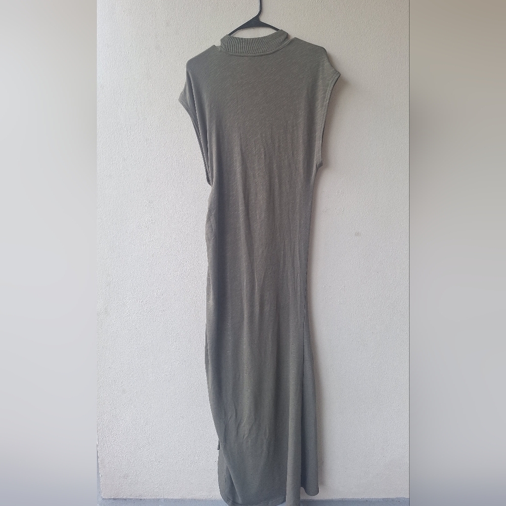 Daily Practice By Anthropologie Mock Neck Olive Women's Dress Size L - Picture 6 of 12
